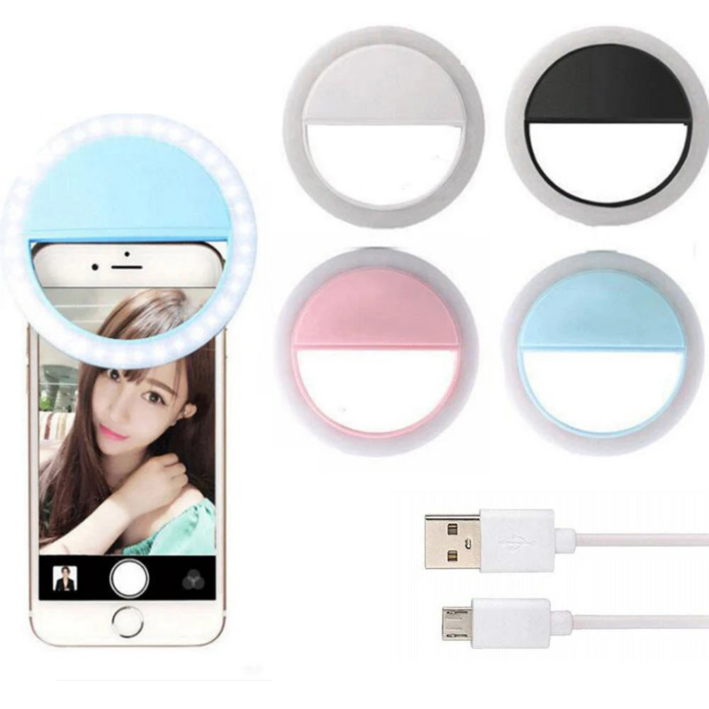 2026 Hot Sell Drop Shipping Portable Rechargeable USB Camera Clip Photography Video Mobile Phone LED Ring Selfie Light