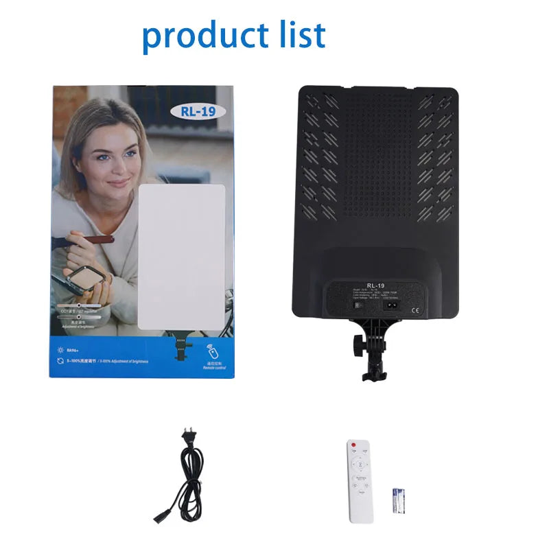 19inch Big Size Soft Panel Video Light Studio Photography Lighting Kit Led Fill Light 70W LED Panel Lamp for Video Livestream