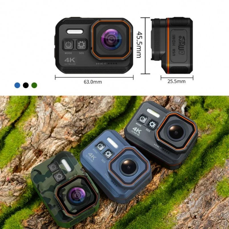 4K 360 Action Camera for Vloggers Waterproof Panoramic Video Camera for YouTube Content Creation and Sports