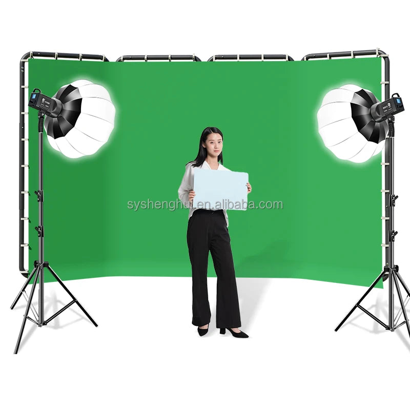 2.4X4M Collapsible Chromakey Green Screen Backdrop Studio Background