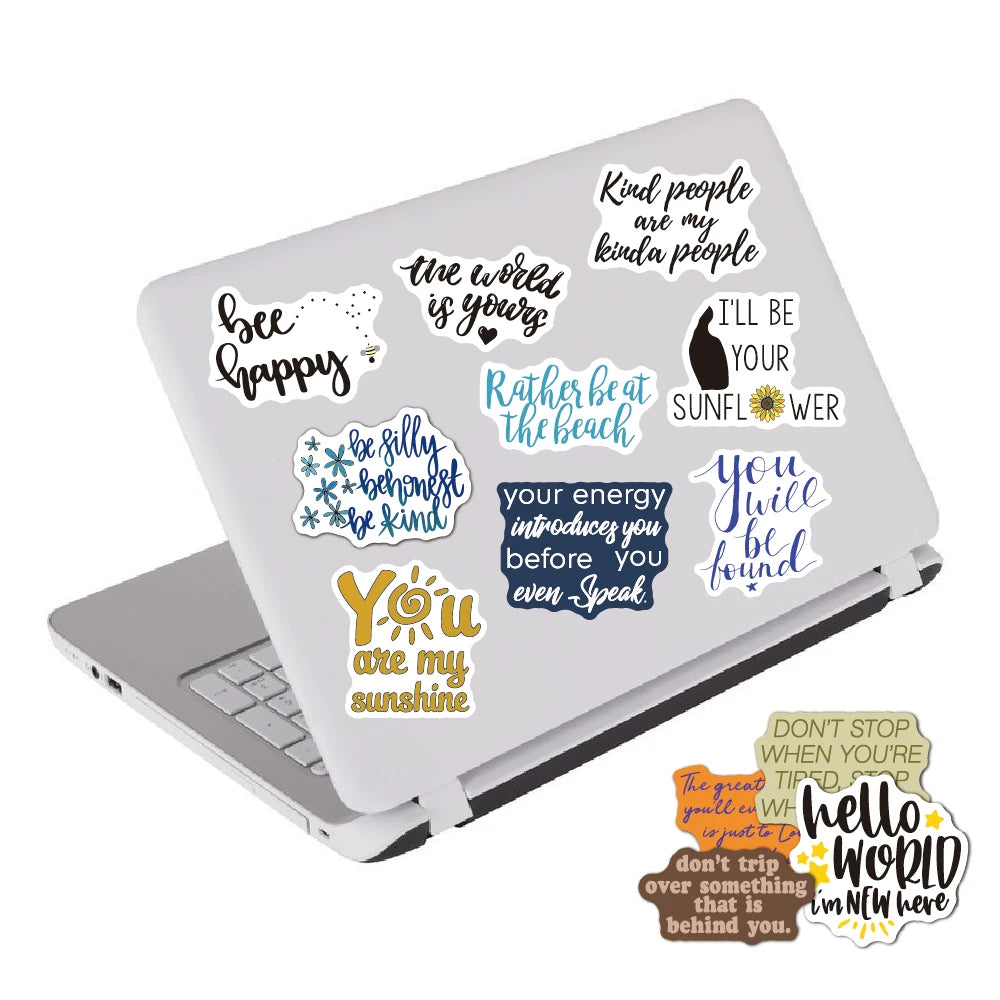 200 Pcs Inspirational  Inspire Vinyl Sticker for Laptop Water Bottles Skateboard DIY Decals Waterproof Motivational Sticker