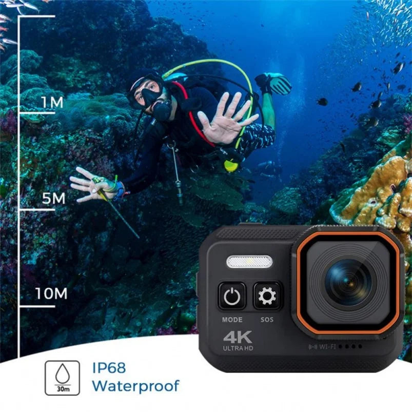 4K 360 Action Camera for Vloggers Waterproof Panoramic Video Camera for YouTube Content Creation and Sports