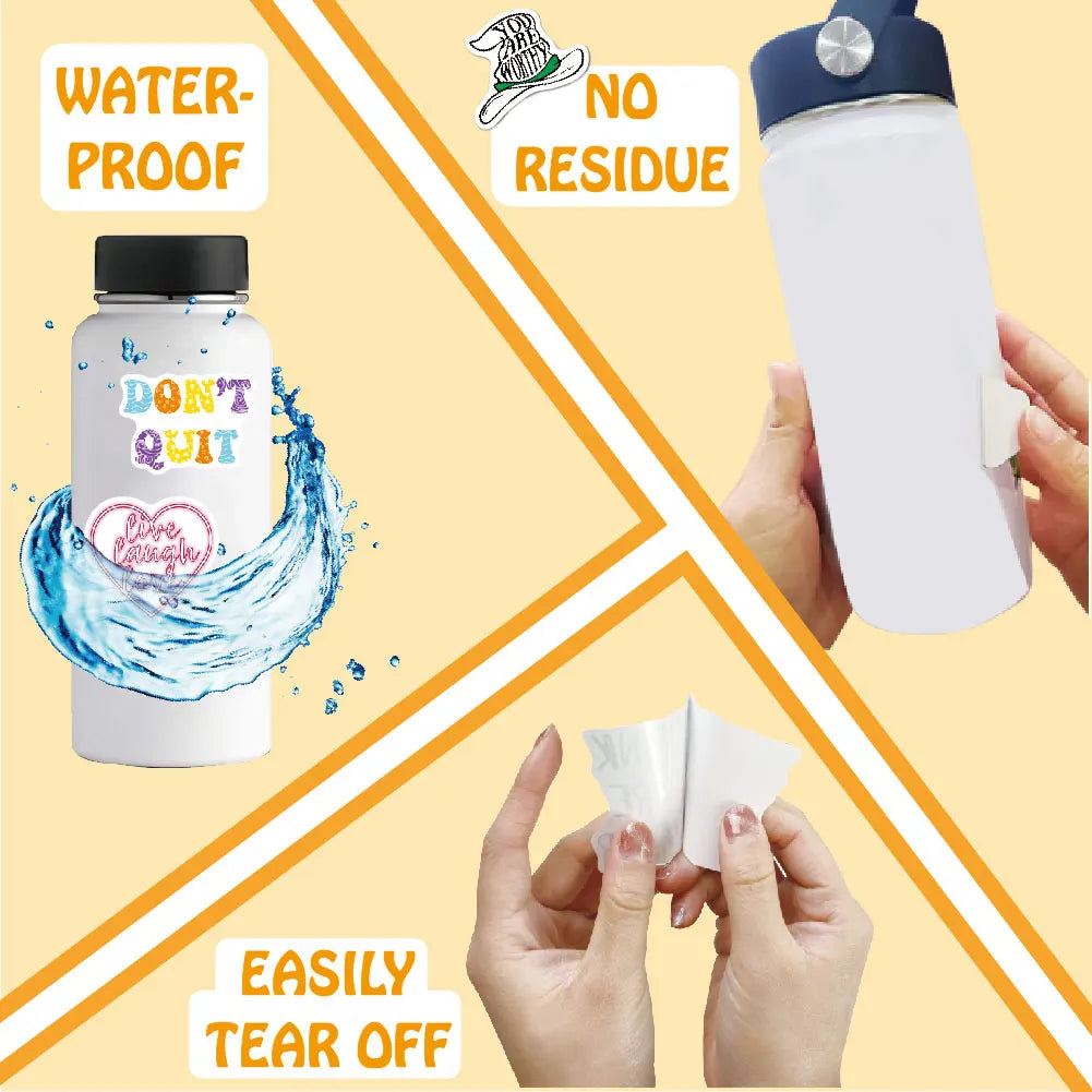 200 Pcs Inspirational  Inspire Vinyl Sticker for Laptop Water Bottles Skateboard DIY Decals Waterproof Motivational Sticker